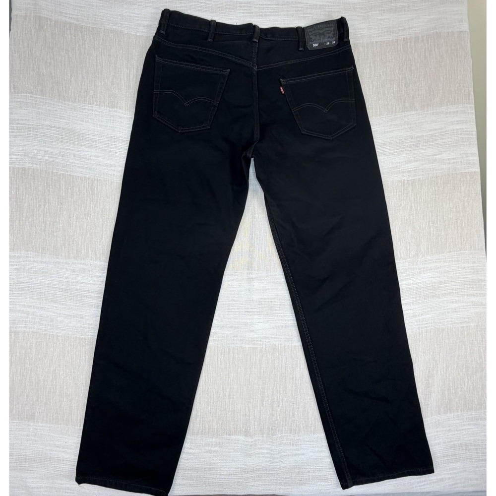 Levi's 550 Relaxed Fit Men's Black Jeans Sz 38x34 Tapered Leg Denim Black Label